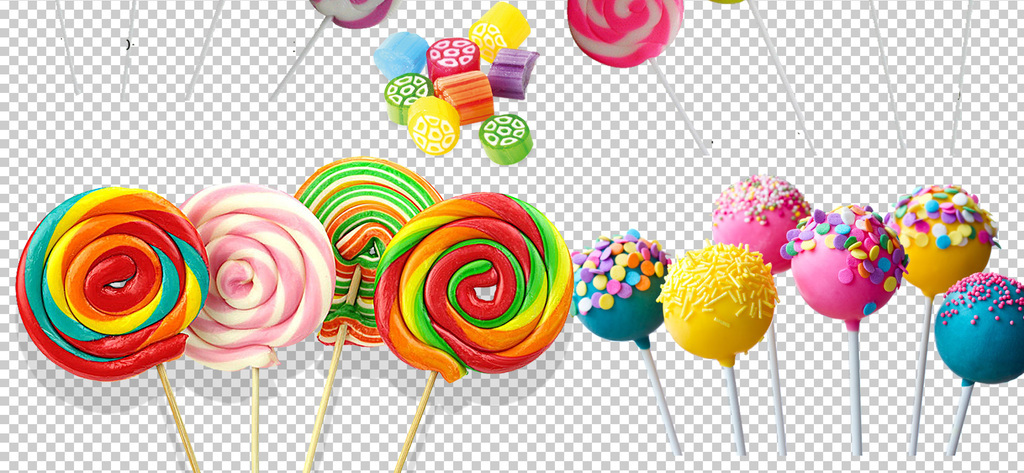 0058棒棒糖波板糖七彩棒棒糖爱心糖各种免抠素材