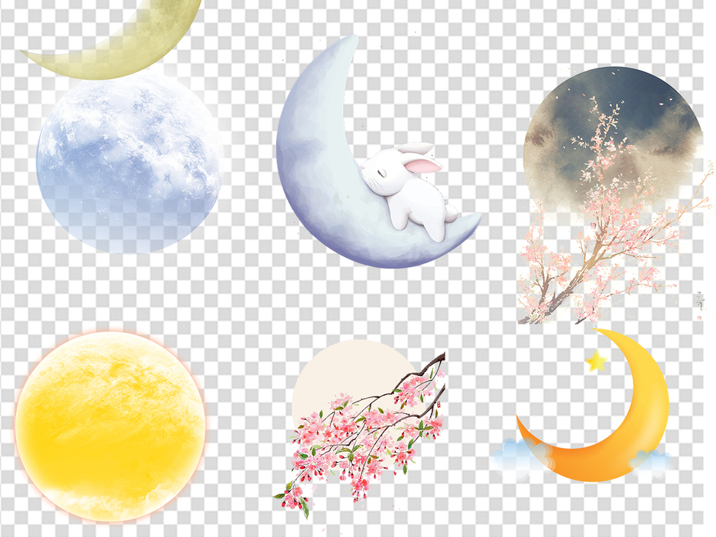 中秋月亮PNG素材