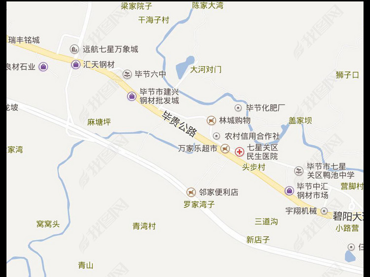 高清21017毕节市电子地图图片下载