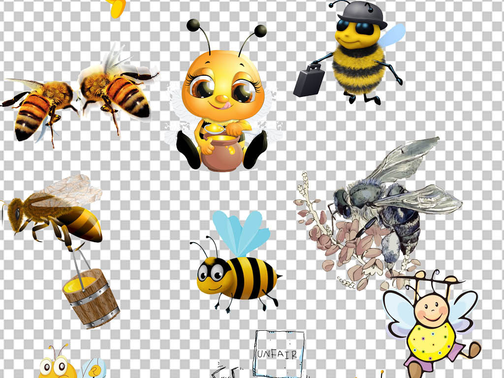 蜂蜜蜜蜂采蜜特写海报广告PNG素材