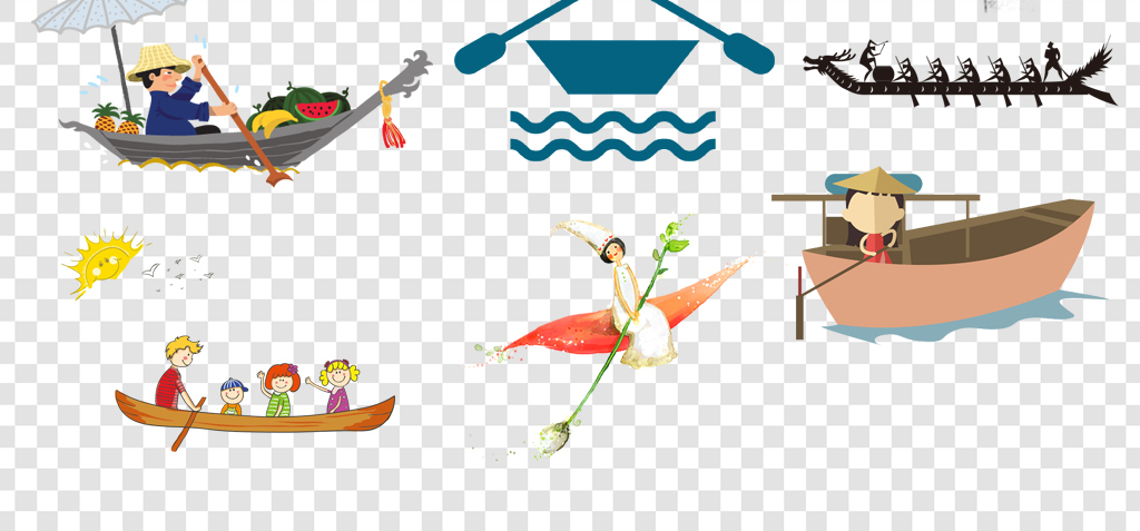 划船划桨png海报素材