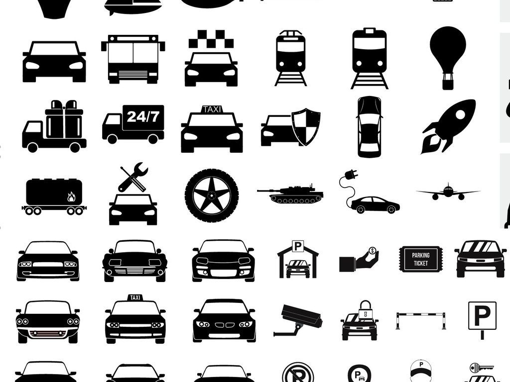 交通行业标志工具图标icon