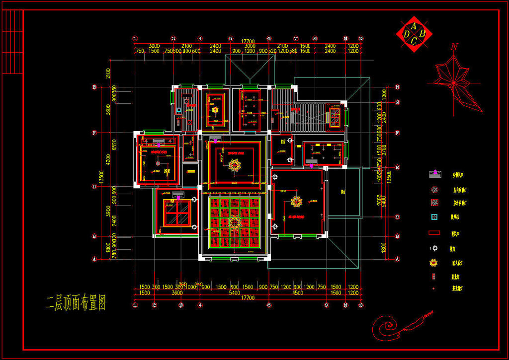 二层整套欧式别墅室内设计装修图纸