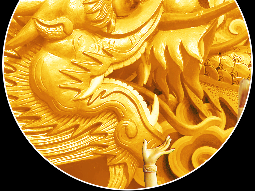 金色如来佛浮雕电视背景墙