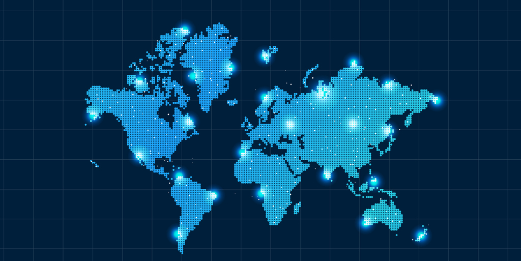 点状商务世界地图矢量背景