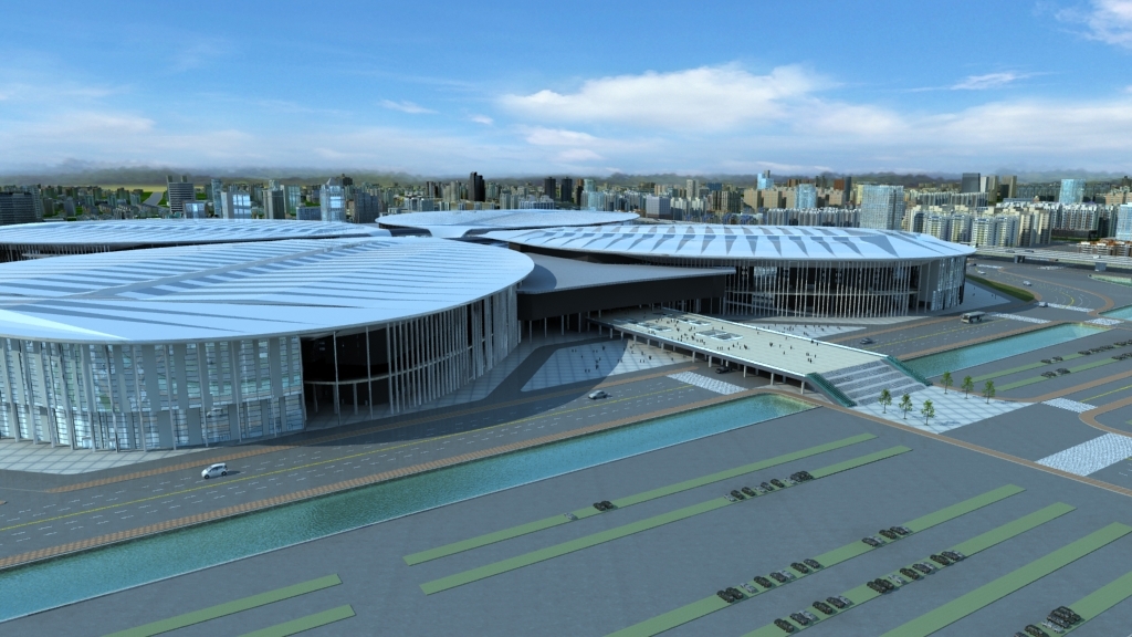 上海国际会展中心虹桥机场模型
