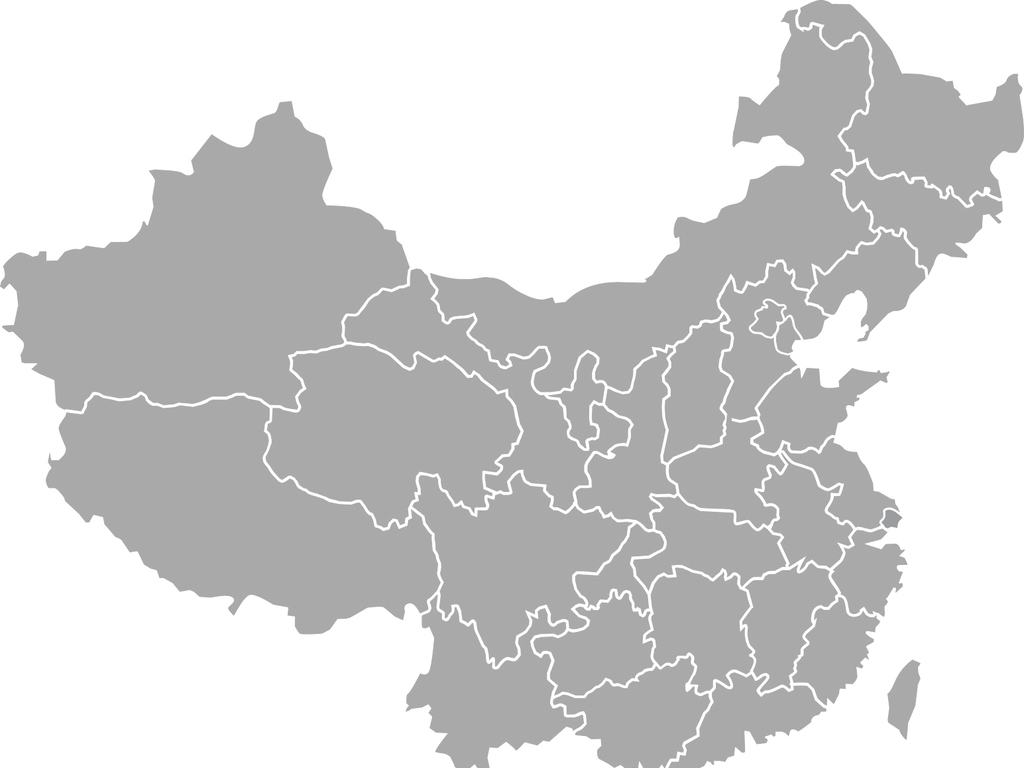 灰色中国地图透明背景图片