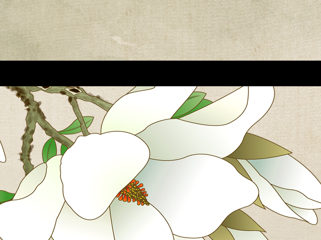 背景墙|装饰画 玄关 其他 > 手绘淡雅玉兰花中式玄关画