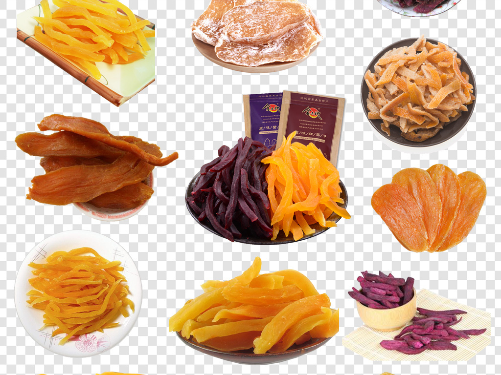 红薯干紫薯干地瓜干png海报素材