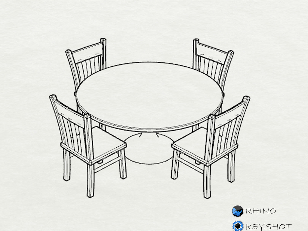 餐桌椅犀牛模型 igs三维模型 ks渲染