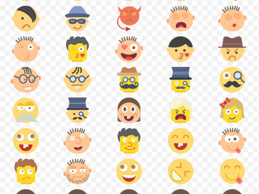 卡通矢量头像聊天笑脸表情包图标PNG素材