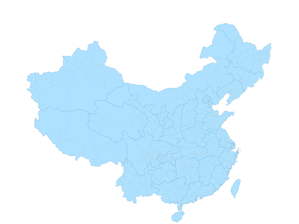 浅蓝色简约中国地图psd分层源文件图片