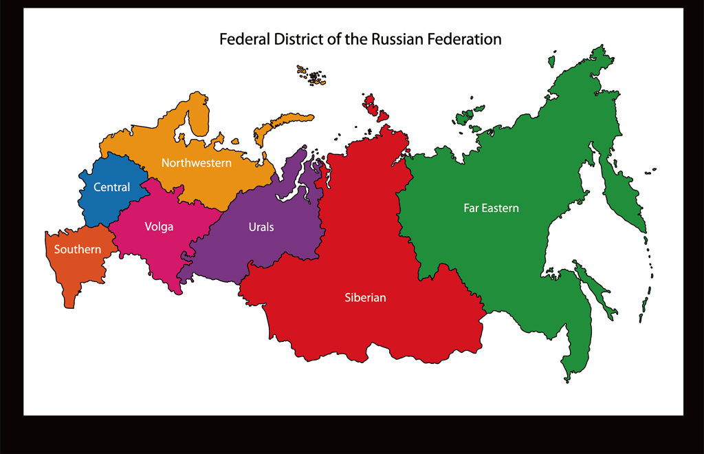 矢量俄罗斯地图俄罗斯彩色地图文件