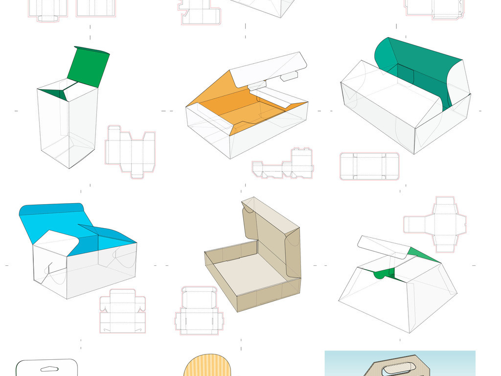 塑料盒纸盒包装盒展开图