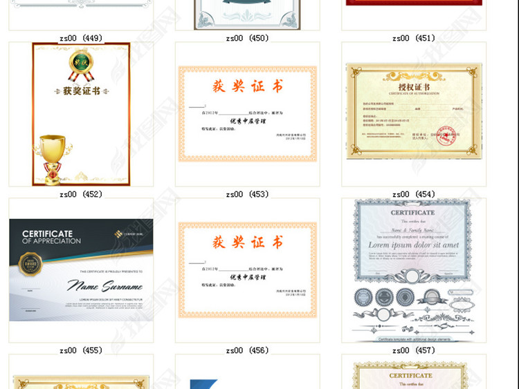 著名品牌证书合集