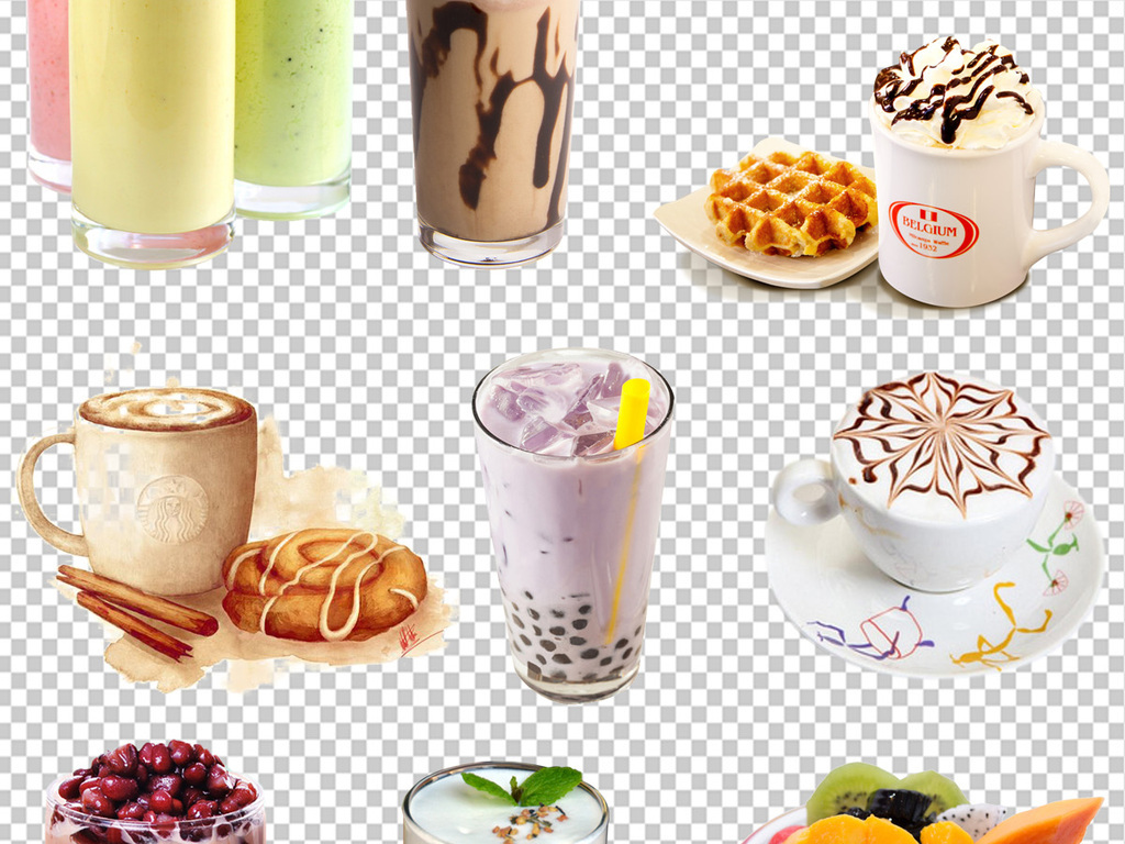 饮料奶茶海报设计png免扣素材