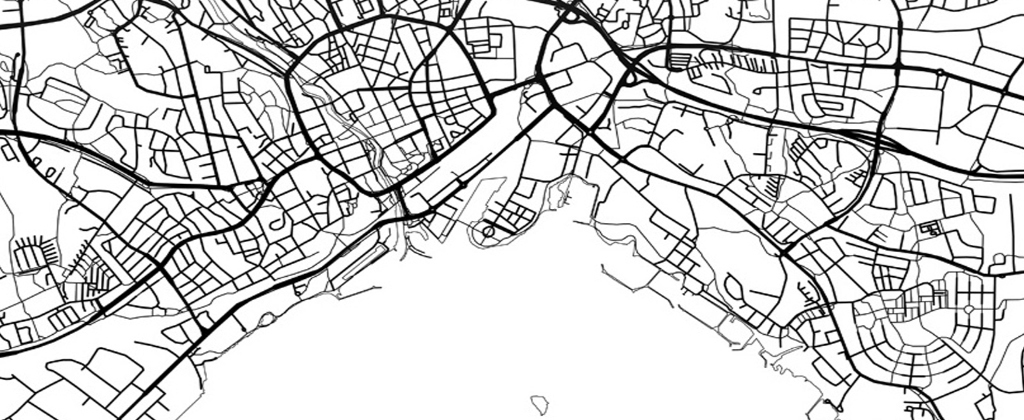 北欧现代客厅创意世界城市线描地图