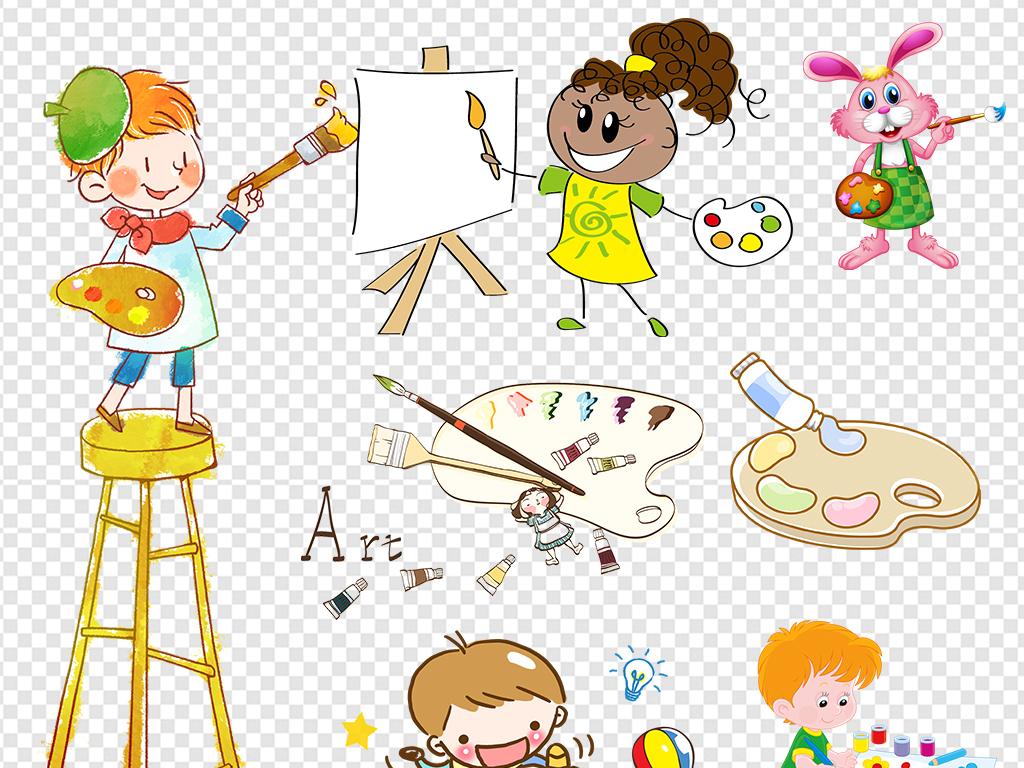 少儿儿童小孩画画画板美术培训素材