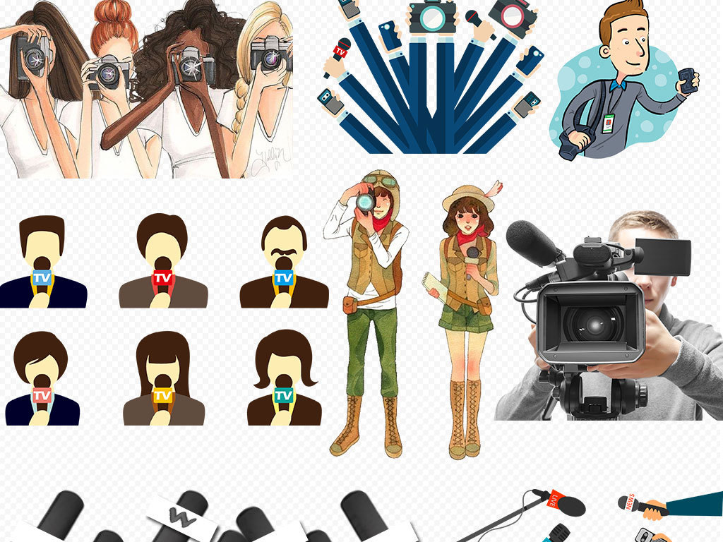 118中国记者节活动PNG设计元素