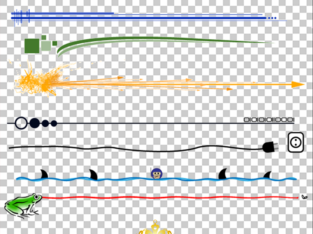 多款简洁分割线分隔符png免扣素材