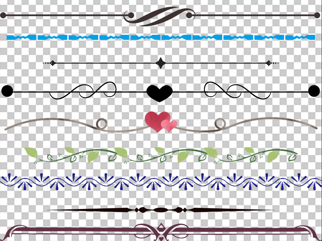 多款简洁分割线分隔符png免扣素材