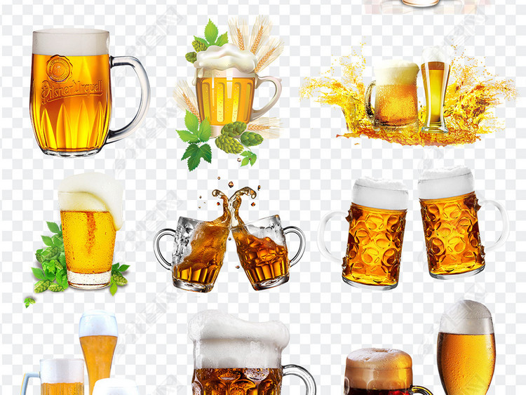 啤酒酒花酒水液体面包素材