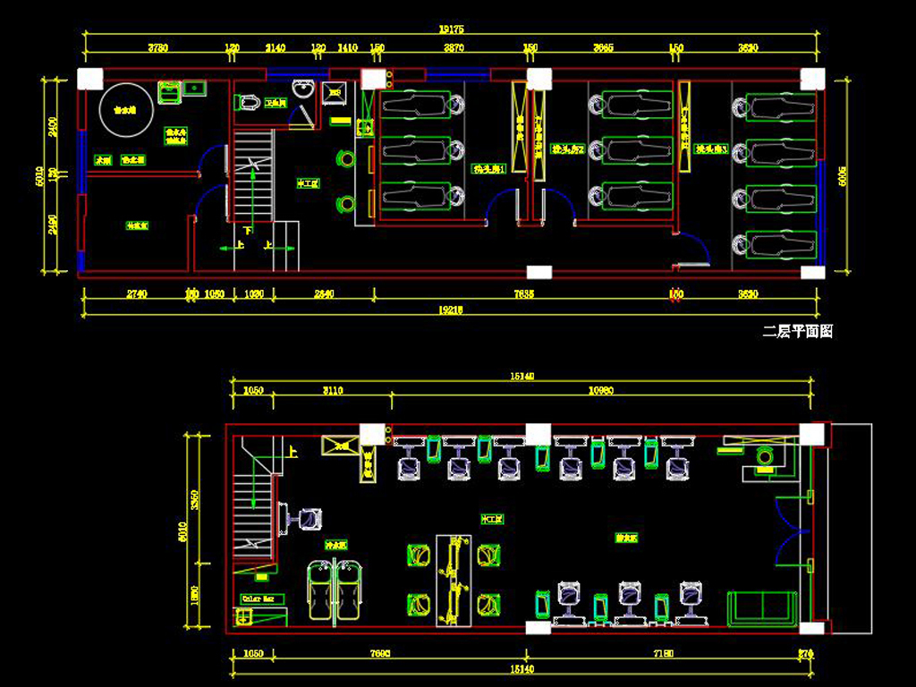 美容美发店CAD施工图