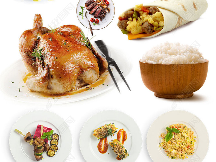 美食熟食餐饮餐厅菜谱菜品菜肴烧鸡面食素材