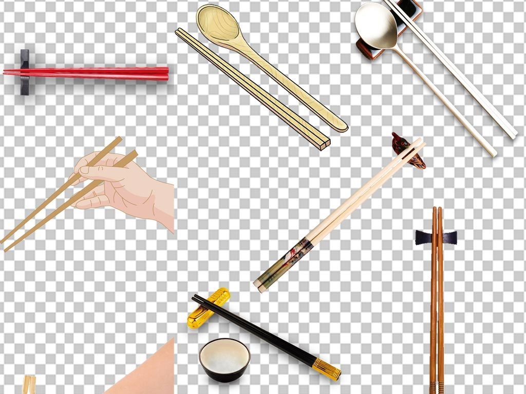 50余款食堂文化筷子PNG透明元素