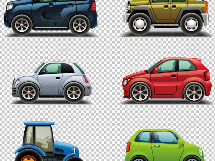 卡通汽车大全png免抠素材透明元素图片下载p
