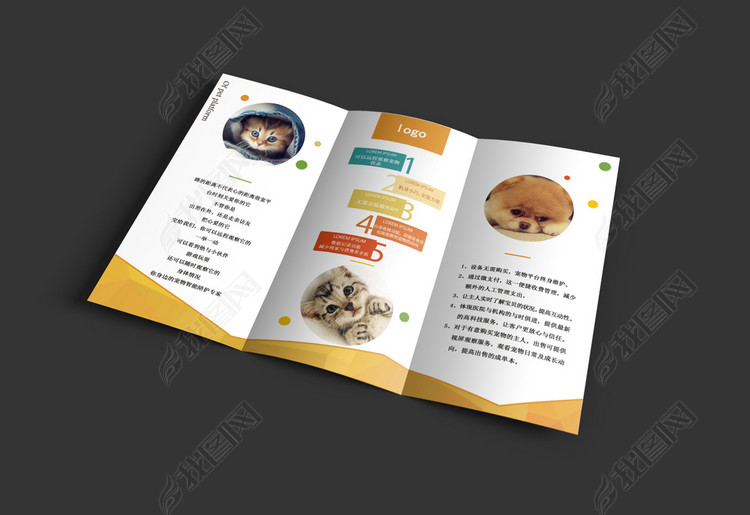 宠物APP手机软件介绍宣传单三折页设计