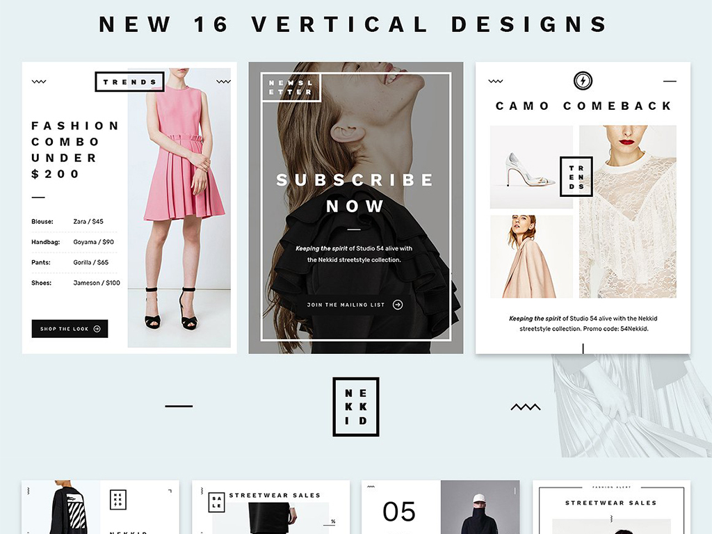 欧美时尚杂志留白抽象几何排版模板