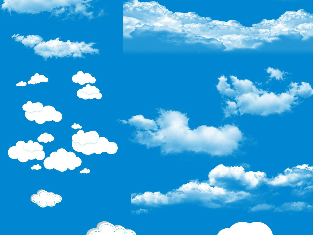 可爱卡通云朵太阳png透明背景素材白云