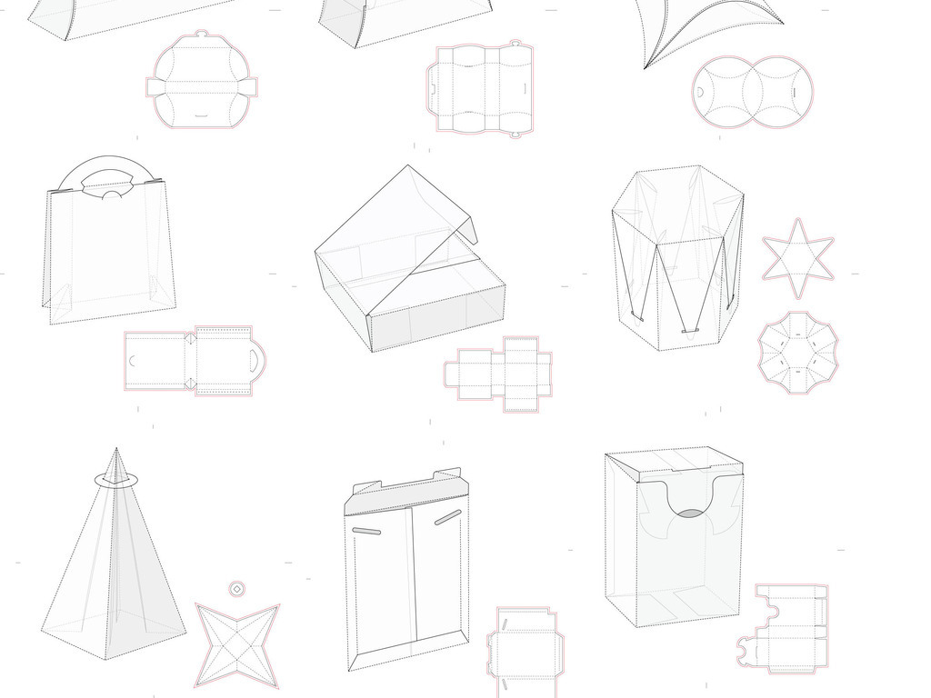 产品包装盒展开图设计图纸