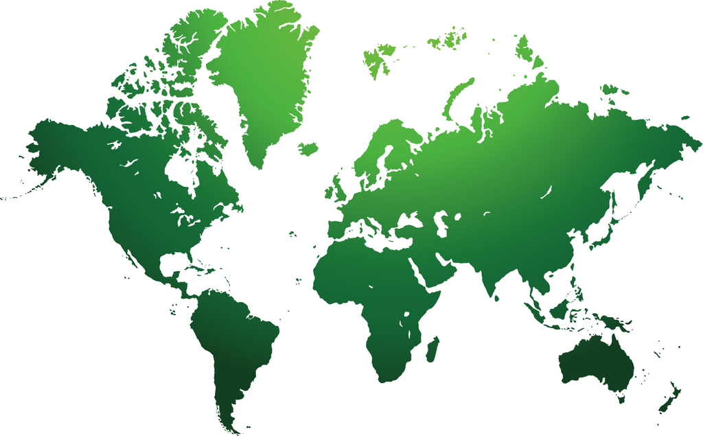 绿色世界地图透明背景PNG图片