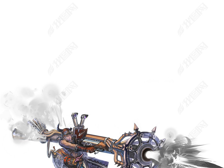 Q版游戏原画插画人物角色设计火炮手图片下载