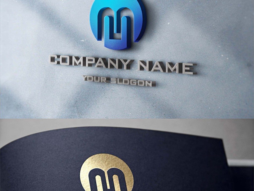 原创m字母蓝色简约创意logo设计标志设计