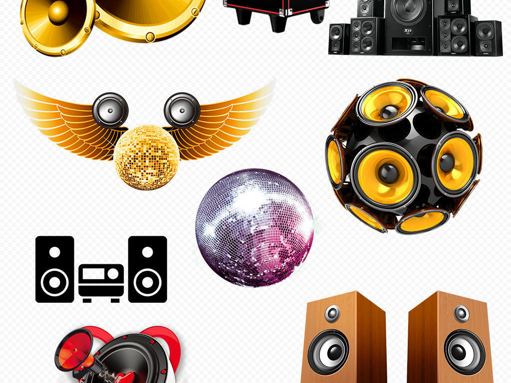 卡通音响嘻哈饶舌潮流街舞PNG元素