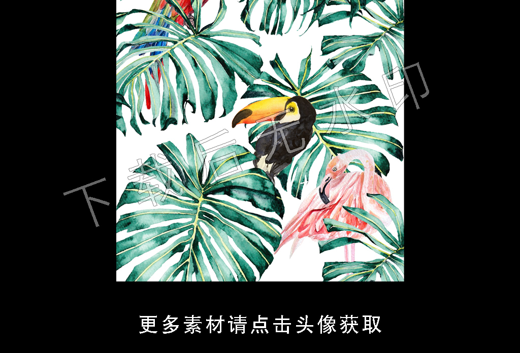 高清简约小清新北欧植物叶子装饰画图片