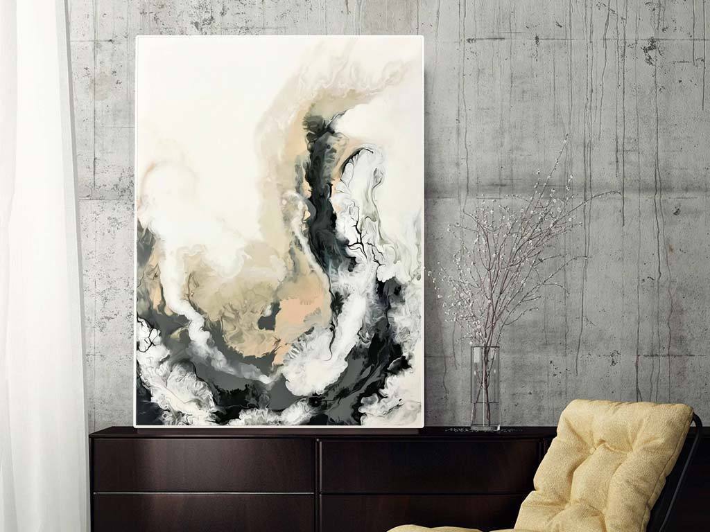 背景墙|装饰画 无框画 抽象图案无框画 > 新中式水墨意境山水抽象唯美
