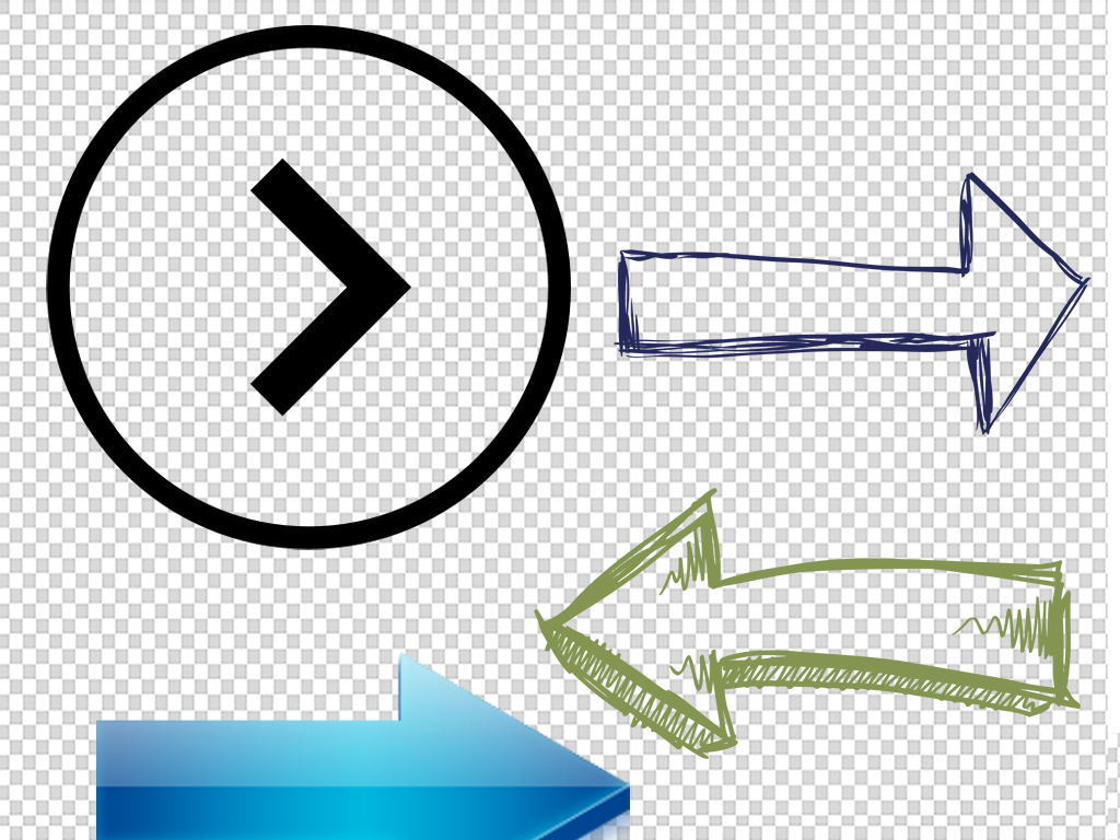 箭头卡通指向导向箭头上升箭头png素材