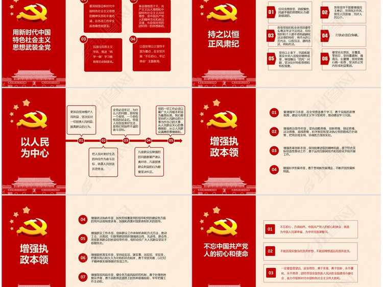 十九大报告新时代新要求党员培训PPT模板