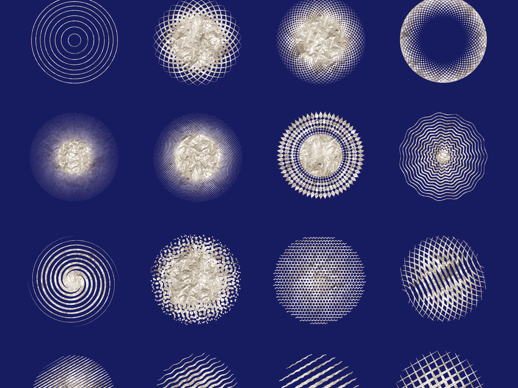 2018圆形几何抽象图形铂金质感矢量素材
