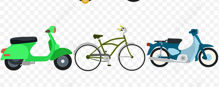 手绘卡通电动车自行车单车摩托车png素材图片