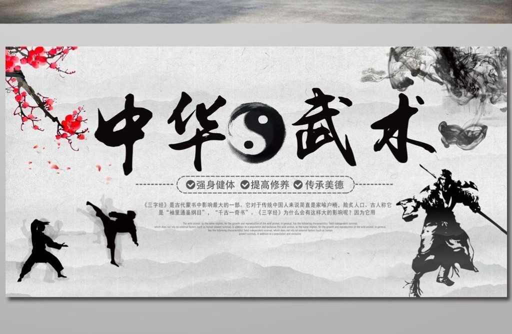 中国风中华武术海报展板素材