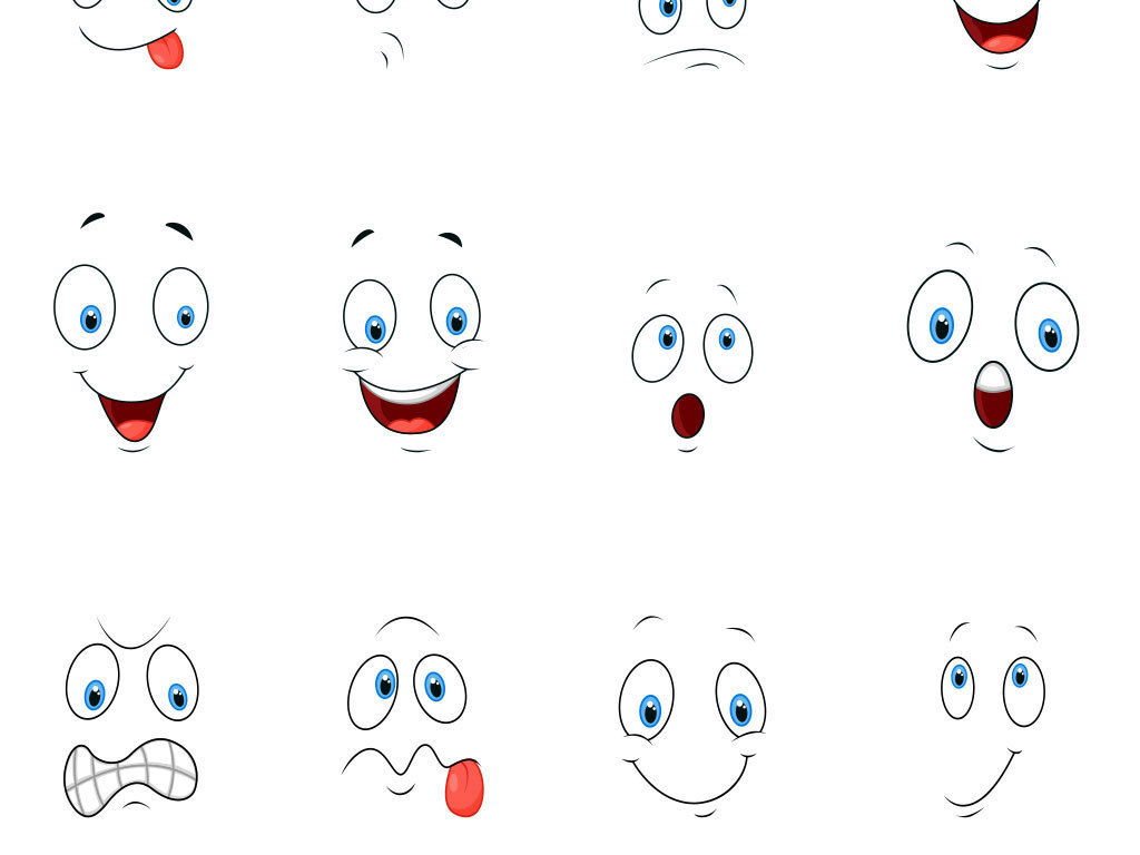 卡通手绘可爱卖萌表情背景素材