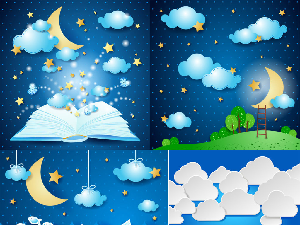 蓝天白云星星月亮猜成语_蓝天白云星星简笔画