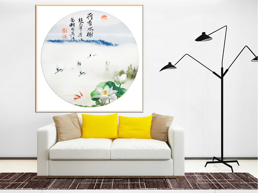 水墨山水画写意画禅意画新中式床头画
