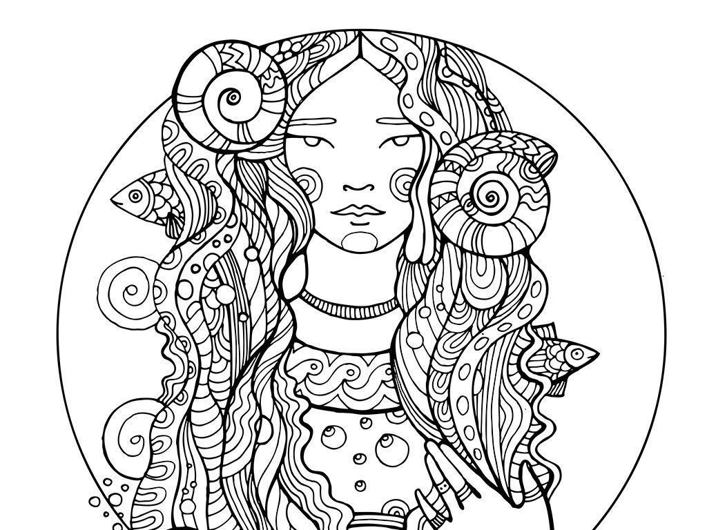 线描个性风十二星座纹身图案装饰画