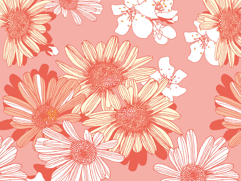 树叶植物图案数码印花服装面料花型设计